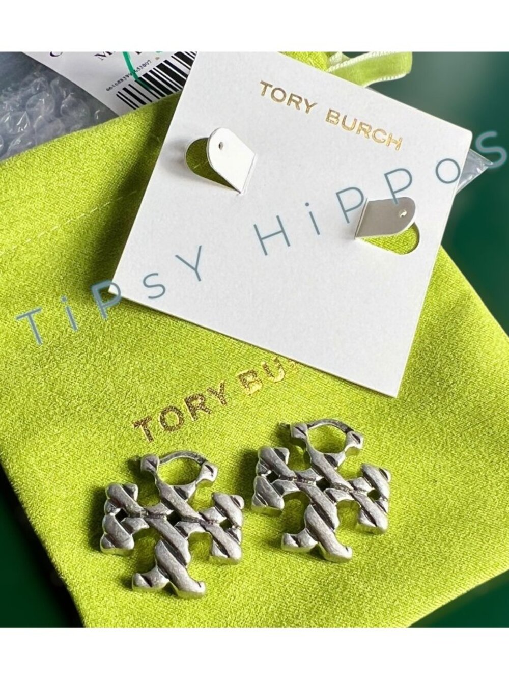 Stunning!!! TORY BURCH Icon Hidden Hoop Earrings